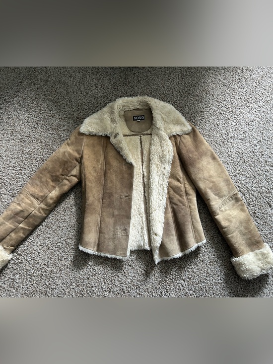 XOXO Jackets & Blazers - XOXO Tan Suede Jacket with Cream Faux Shearling
